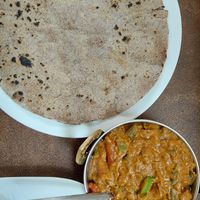 Vegan Veg Hyderabadi (250 INR + 5%) and Gluten Free Multi Grain Chapati (60 INR + 5%) at Rasa Dhatu in Mysore