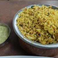 Vegan Mushroom Biryani (250 INR + 5%) at Rasa Dhatu in Mysore