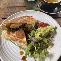 Super fresh and tasty brekky burrito, yum!   at The Sanctuary Cafè Acres in Noosaville