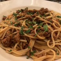 Lovely Beyond Meat pasta  at Cafe Dodici in Washington