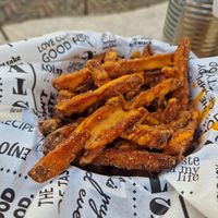 Sweet potato fries, huge tasty portion at Bar Bao in Leuven