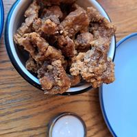 Fried oyster mushrooms with lemon mayo at Bar Bao in Leuven