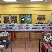 One of many shelves of beans   at Rancho Gordo in Napa