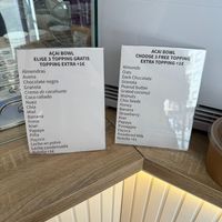 Toppings for açai bowls at Frigus in Valencia