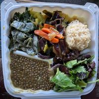 full portion (soup in separate container) at Shangri-La Vegan - Linden in Oakland