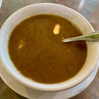 Black bean & veggie soup at Shangri-La Vegan - Linden in Oakland