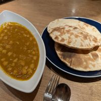 Chole (chickpea curry) with 2 rotis, delicious! at Spice Kingdom Namba CITY in Osaka