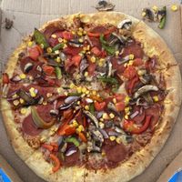 Vegan Vegi Supreme with added Vegan Pepperoni  at Domino's Pizza in Margate