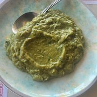 vegan tzatziki made with avocados at L'Aurige Restaurant in Delphi