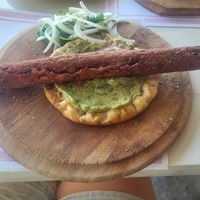 Vegan kebab (incredibly tasty) at L'Aurige Restaurant in Delphi