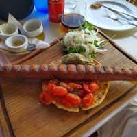 Vegan kebab at L'Aurige Restaurant in Delphi