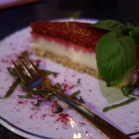 Raspberry cheesecake (vegan) at EDEN in Saarbrucken