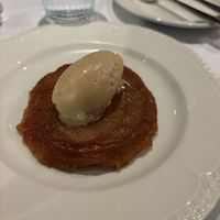 Pear tatin with lemon thyme caramel and oat milk and cognac ice cream  at Entrecôte in Prahran