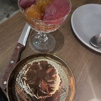 Banoffee pie and sundae. Not sure about the candies cherry tomatoes   at Smith & Daughters in Collingwood