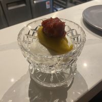 Coconut and mango sorbet with rhubarb    at Smith & Daughters in Collingwood