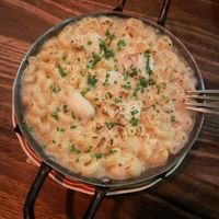 Baked Mac and cheese. Tasted like dry onion soup mix (in a good way) could have used some panko for texture  at Smith & Daughters in Collingwood