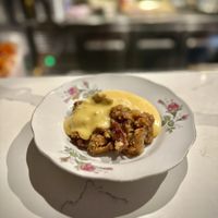 Apple and rhubarb crumble  at Smith & Daughters in Collingwood