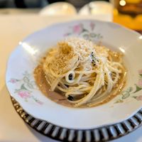 Spaghetti with black garlic - delicious at Smith & Daughters in Collingwood