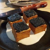 Potato pavé with seaweed caviar and parmesan veloute at Smith & Daughters in Collingwood