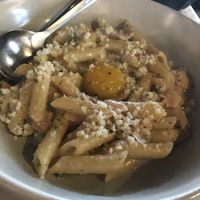 Carbonara! So crazy that it’s not a real egg yolk at Smith & Daughters in Collingwood