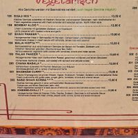 Menu at Taj Mahal in Crailsheim