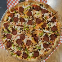 Vegan delux pizza at Bada Bing Pizzeria in Lafayette