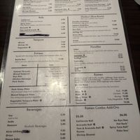 Menu  at Ramen Dozo in Tempe