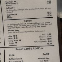 Ramen menu up close   at Ramen Dozo in Tempe