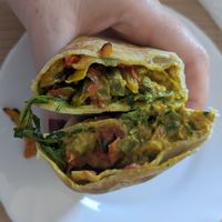 Curried chickpea wrap at The Snug in Mojacar