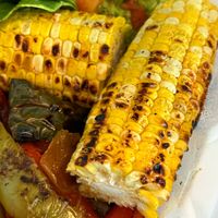 Grilled Mexican street corn (no sauce)   at Lupe Tortilla in Irving