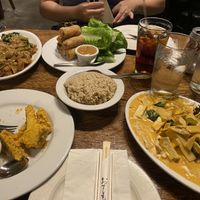 Tofu satay, thai elegant, tofu pad seew, and spring rolls  at Phuket Thai Café in Honolulu