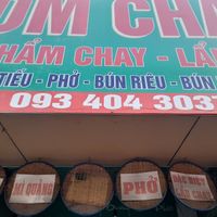 Outside sign at Cơm Chay Diệu Vy in Ho Chi Minh City