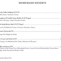 Homemade Desserts Menu at The Sprig in Isle Of Skye