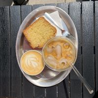 Flatwhite, Cappuccino and lemon cake   at Kavé Studio  in Mainz
