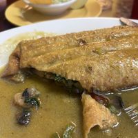 Spinach & mushroom chimichanga with green sauce   at Las Fajitas in Kiln