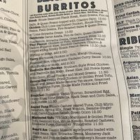 Burrito menu  at Black Sheep Burrito and Brews in Huntington