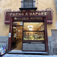No seating, but easy to take away to a piazza or cafe to pair with una cappuccino con soia.    at Forno a Vapore Amedeo Giusti in Lucca