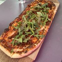 Vegofärs (mince and chilli)  at Spisa Pizza in Stockholm
