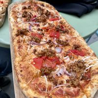 vegan mince pizzaa  at Spisa Pizza in Stockholm