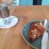 Almond croissant (amazing btw) at Koffie ende Koeck in Amsterdam