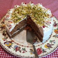 Carrot cake I had baked for my birthday. Sooooo good!!! at Koffie ende Koeck in Amsterdam