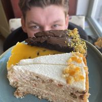 Chocolate cake, passion fruit cheesecake and carrot cake  at Koffie ende Koeck in Amsterdam