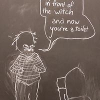 Toilet drawing at Koffie ende Koeck in Amsterdam