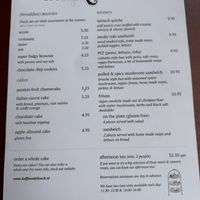 Menu  at Koffie ende Koeck in Amsterdam