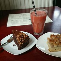 fruit smoothie and cakes  at Koffie ende Koeck in Amsterdam