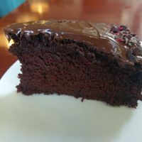 Baked Chocolate cake. at Koffie ende Koeck in Amsterdam