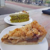 apple pie and pistache cake at Koffie ende Koeck in Amsterdam