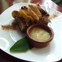 Apple bread pudding at Koffie ende Koeck in Amsterdam