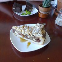 apple & other fruit pie with nuts, brownie. at Koffie ende Koeck in Amsterdam