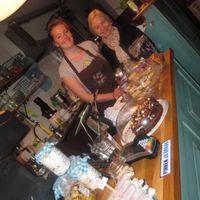 With lovely owner who bakes a lot of her delicious cakes & vegan meals. at Koffie ende Koeck in Amsterdam